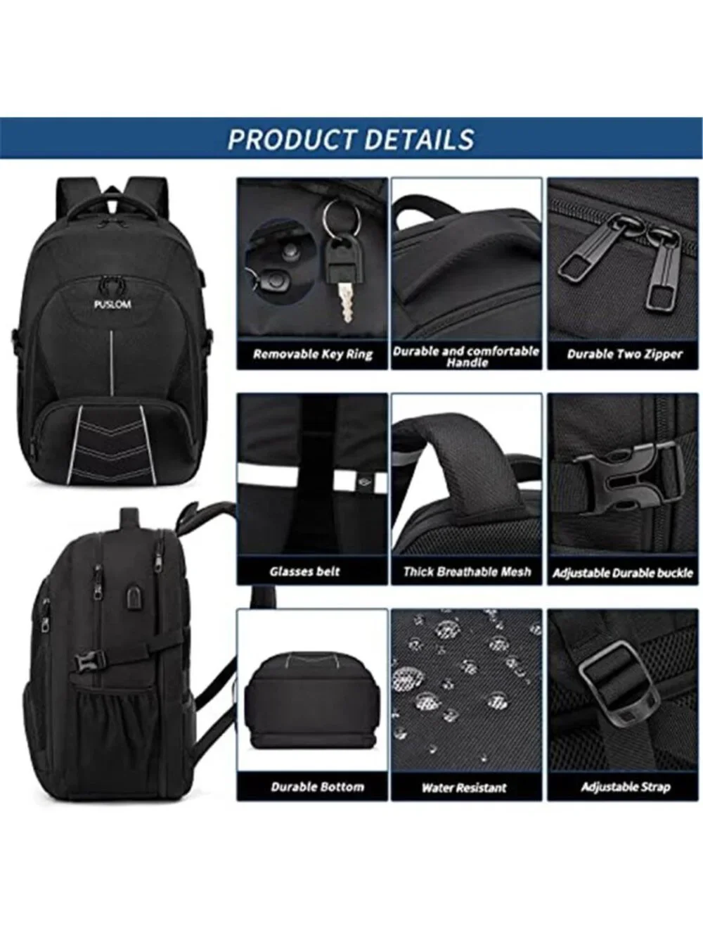 Extra Large Travel Laptop Backpack 55L Mens Business TSA Approved Carry On Bags